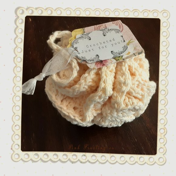 Handmade Crocheted Large Bath Pouf - Picture 3 of 4